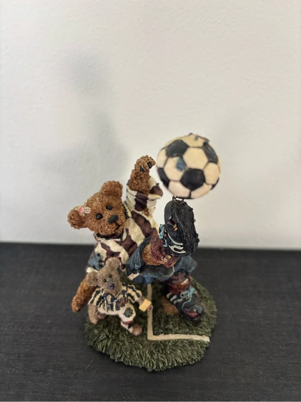 Boyds Bears Bearstone Collection Rocky Bruin Soccer Figurine #228307